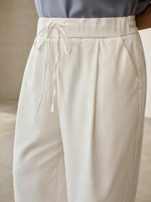 MOTF PREMIUM WOMEN'S PLUS LINEN PANTS - CASUAL & FASHIONABLE,  LINEN FABRIC, SKIN-FRIENDLY & COMFORTABLE - White - View 2