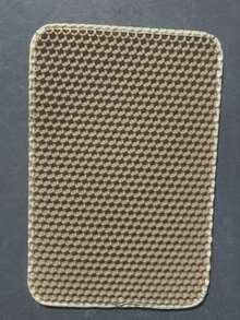 1 pieza Alfombra de arena para gatos de EVA, diseño de panal de doble capa, duradera, antideslizante, lavable y fácil de limpiar - Almohadilla protectora para la caja de arena, el inodoro, el baño y el área de alimentación - Ideal para gatos y mascotas pequeñas - Beis - Ver 9