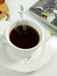 Joivida Moon Glass Mixing Spoon, Creative Milk Dessert Glass Spoon - Multicolor - View 3