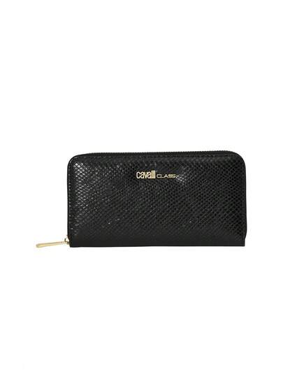 Cavalli Class Women's Snake Print Wallet Small Black