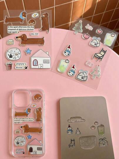 Joivida 1Pc Waterproof Snowman & Puppy Stickers - Cute Cartoon Decals For Journals, Notebooks, Laptops, Car Bumpers, Skateboards, Water Bottles, Phones & Helmets