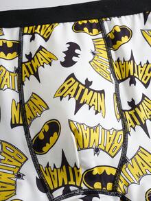 BATMAN X SHEIN 3条装 男士舒适透气全印花平角内裤 - 彩色 - 查看 5