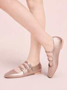 CUCCOO DOLLMOD 女士搭扣设计休闲百搭鞋 - 玫瑰金 - 查看 3