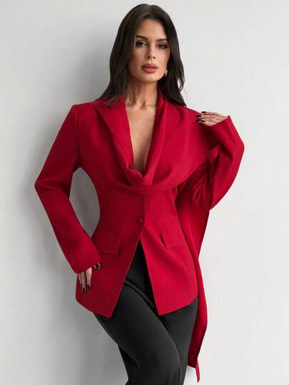 Firerie Dam Casual Elegant Kavaj/Vintagestil/Sofistikerad Chic Kavaj/Formellt Tillfälle/Kontorskläder/Pendlingskostym/Alla Hjärtans Dag