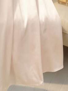 Franclia Elegant Satin Peach Spaghetti Strap Waist Cinched Maxi Dress - Apricot - View 4