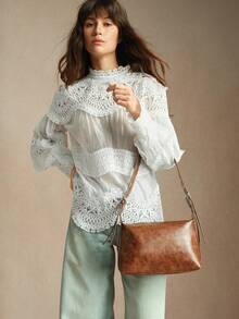 SHECARRY Chic & Sexy Style New Fashion Large Capacity Minimalist Underarm Bag, Summer High-End Rivet Pillow Bag - Brown - View 8