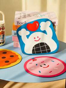 Joivida 硅胶卡通隔热垫 - 耐热吸水桌垫，适用于厨房和餐桌，隔热垫上印有可爱的动物和食物图案，非常适合放置热碗、杯子和盘子，厨房餐桌垫 | 趣味设计 | 耐用耐热垫 - 均碼 - 查看 3