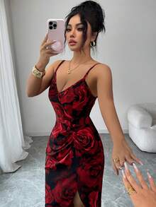 Rafferiza New Rose Print Slip Dress For Women - Multicolor - View 4