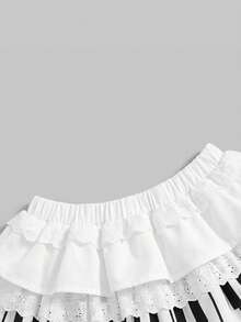 ROMWE Kawaii 洛丽塔可爱甜美钢琴键盘蛋糕裙女款 - 白色 - 查看 3