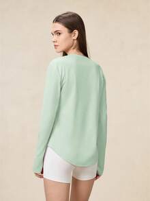 OutZeal Dam Utomhuströja Vandringstopp med långärmad UV-skydd och sval känsla i sidfickan med tumhål - Grön - Visa 9