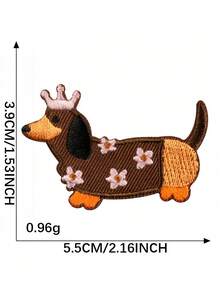 Joivida 可爱的卡通腊肠犬自粘刺绣贴片适用于T恤、牛仔帽、裤子、鞋子、服装、背包修补以及行李箱、笔记本装饰配件。 - 彩色 - 查看 4