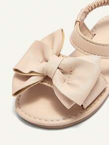 Cozy Pixies 1 Pair Of Summer Cute Girl Fun Princess Outdoor Big Bow Idyllic Vacation Fashion Versatile Party Party Children Flat Sandals - Apricot - View 5