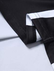 GENIUS ODE 男士街头风运动数字印花图案T恤，平针织面料 - 黑色 - 查看 5