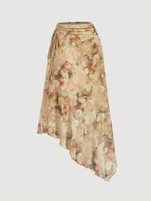 SHEIN MOD Chân váy nữ bất đối xứng thắt nơ, kiểu dáng thanh lịch, phù hợp cho mùa xuân/hè, dự tiệc, đám cưới, tiệc tùng, ăn trưa, tựu trường, công sở thường ngày, cô giáo, phong cách dễ thương, thập niên 90, Gothic, thời trang Hàn Quốc, lễ hội thời Phục Hưng, chân váy dài. - Nhiều màu - Xem 6