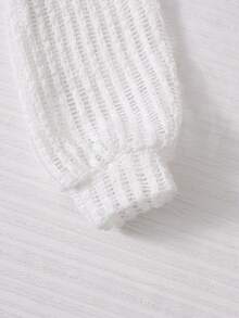 SHEIN ChillGRL 3pcs Girls Bow Strap Top With Cutout Shoulder Design And Bowknot Wide Leg Pants, Suitable For Outing And Travel In Early Autumn - Blue - View 6