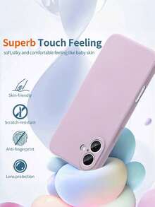 1pc Anti-Fingerprint Shockproof Silicone Phone Case, Compatible With IPhone 17/16/15/14/13/12 Pro Max/Pro Series - Purple - View 8