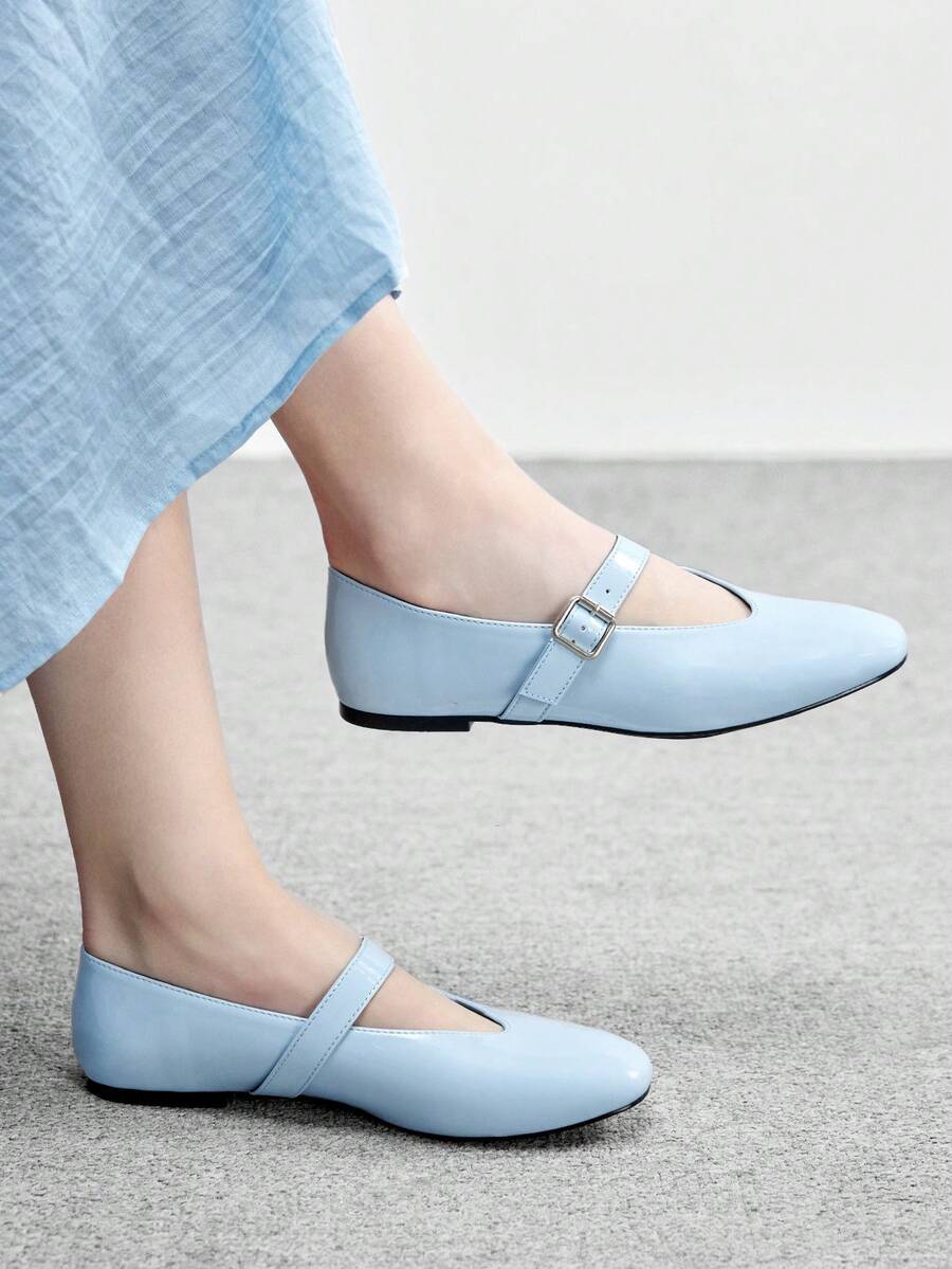 CUCCOO BIZCHIC Women's Fashion Commuter Versatile Casual Mary Jane Flat Shoes For Christmas - Light blue - View 1