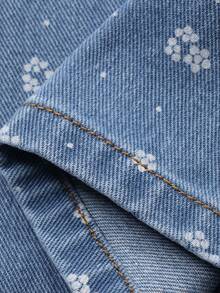 DAZY Tween Girls' Ditsy Floral Pocket Loose Wide Leg Casual Jeans - Blue - View 6