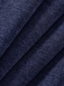 SHEIN Teen Boy/Teen Boys' Casual Everyday Comfortable Printed Loose Straight Leg Sweatpants - Navy Blue - View 3