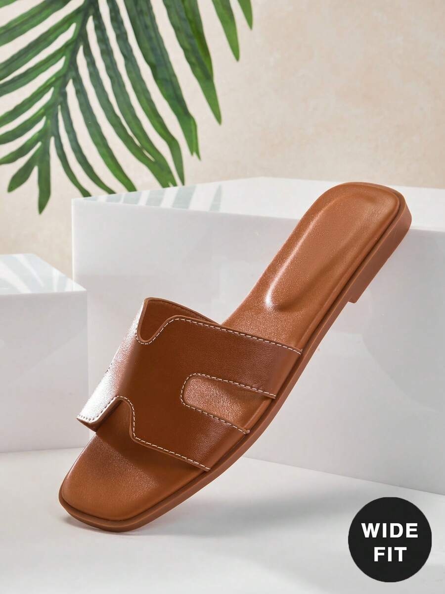 SHUZIA 女式宽松舒适日常夏季度假休闲平底凉鞋