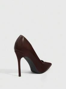 CUCCOO SZL Giày nữ, giày cao gót mũi nhọn đơn giản, thanh lịch, thời trang, gợi cảm, màu nâu, phù hợp cho các bữa tiệc, liên hoan, hộp đêm và các dịp khác. - cà phê gương - Xem 8