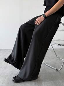 Manfinity Mode 男士西裤，休闲裤，商务休闲风，适合日常约会和商务聚会，送给男友和丈夫的必备礼物 - 黑色 - 查看 8