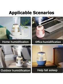 Large Capacity Ultra-Quiet Mist Humidifier With USB - Perfect For Bedroom & Office Desk, High Capacity, Ideal Humidifier For Home And Bedroom - Multicolor - View 4