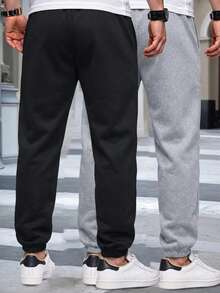 RueChic Men 2pcs Pack Smile Printed Regular Sweatpants - Multicolor - View 2