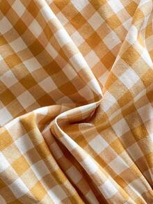 SHEIN Vintaside Kids 女童时尚优雅可爱休闲纯红色无袖中长连衣裙，舒适梭织面料，饰有3D超大蝴蝶结，春夏新品，适合生日派对、日常穿着、户外活动和度假。 - 黃色 - 查看 5