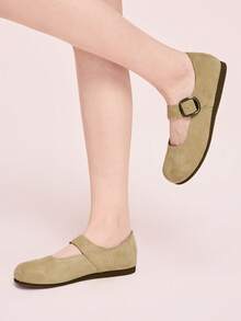 CUCCOO DOLLMOD Women's Casual Versatile Commute Simple Flats Valentine's Day - Apricot - View 5