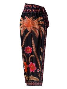 Swim Oasis 女士波西米亚风度假印花连体泳衣，金属装饰，高端品质，时尚休闲度假性感优雅 - 彩色 - 查看 6