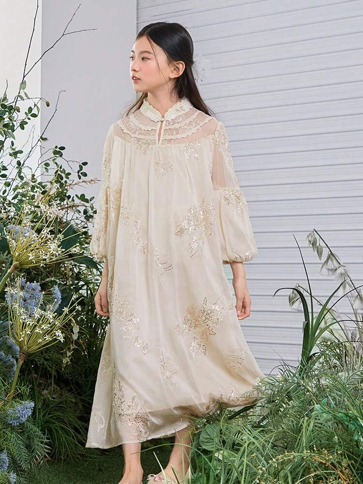 Tween Girls Elegant Vacation Mid-Length Dress