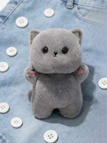 POKOJA LAND 可爱猫咪毛绒玩具，可爱站立猫咪毛绒玩偶，迷人黑猫毛绒娃娃，儿童生日礼物，儿童节礼物，情人节礼物，感恩节礼物及其他节日礼物，桌面床头装饰系列 - 彩色 - 查看 8