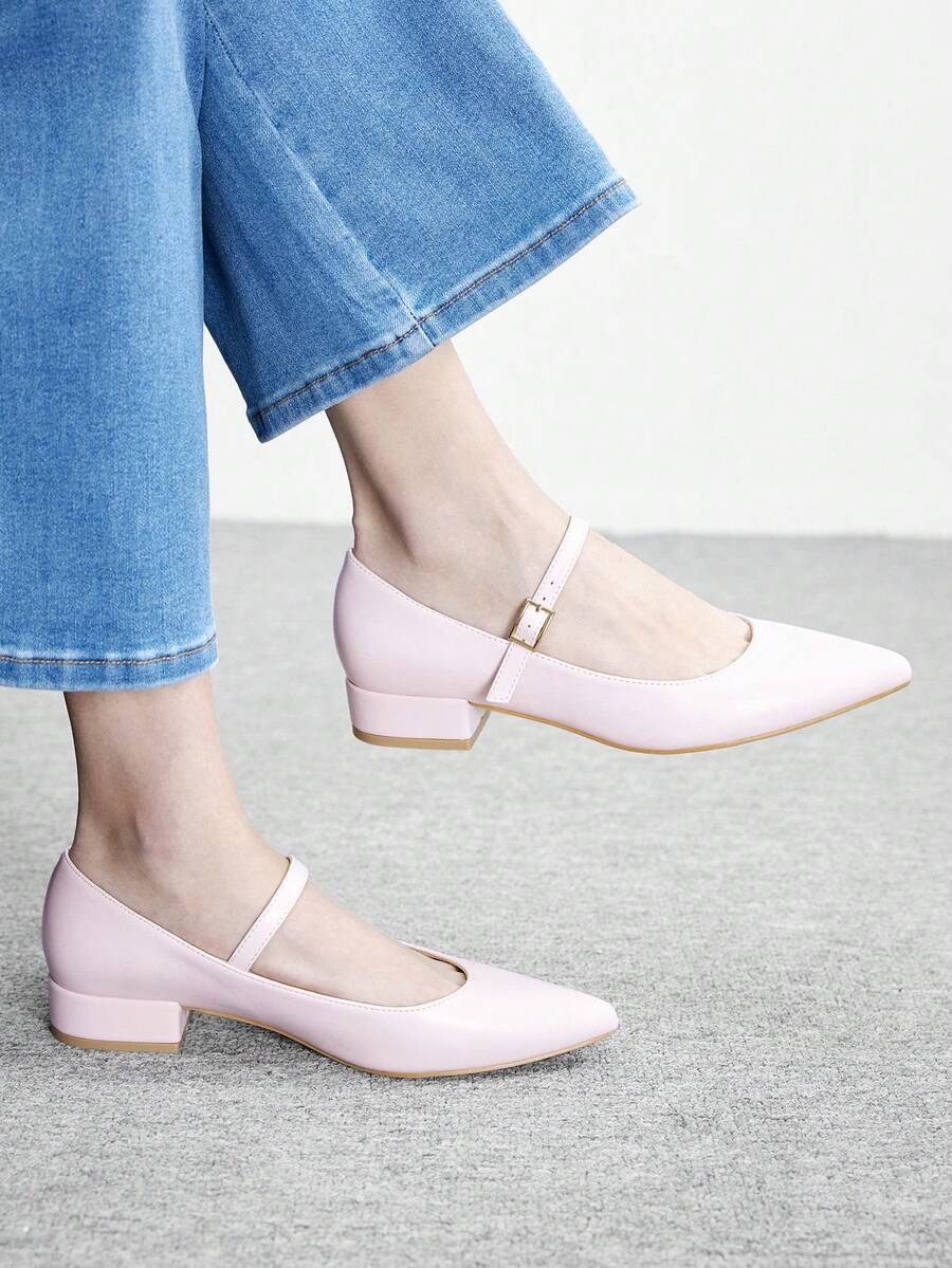 CUCCOO BIZCHIC 简约大方、时尚百搭、休闲通勤女式高跟鞋 - 淺粉色 - 查看 1