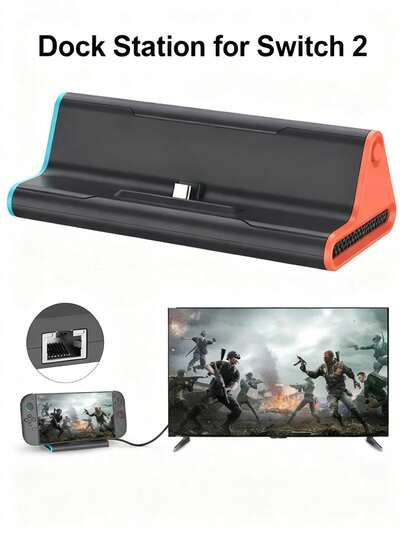 Teckwe Stație de andocare TV pentru consolă de jocuri Switch 2, stație de andocare cu port USB tip C/USB, suport de încărcare rapidă USB 3.0