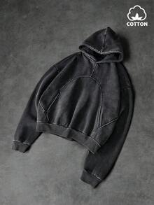PAVTROS Áo Hoodie nam phong cách đường phố, thiết kế chắp vá phá cách, thích hợp cho các lễ hội âm nhạc ngoài trời, dạo phố, quà tặng cho bạn trai/chồng, kỷ niệm, màu đen. - màu đen - Xem 1