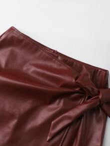 Franclia 夏季新款针织性感露脐吊带上衣 + 独特系带紧身迷你裙套装 - 彩色 - 查看 4