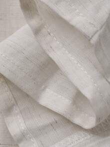 DAZY Women's Textured Waist Cinching Elegant Office Wear Gold Accent Shirt - White - View 7