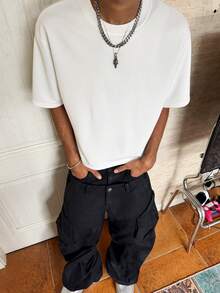 PAVTROS Men's Casual Slogan Print Short Sleeve T-Shirt, Summer - White - View 7