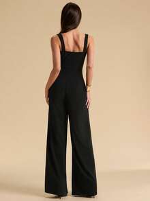 SHEIN BAE 纯棕色不对称露肩镂空高开衩性感优雅长裙，适合度假、海滩、婚礼、早午餐等场合。 - 棕色 - 查看 2