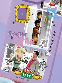 FRIENDS X SHEIN Movie Screen Print Purple Mobile Phone Case,, Suitable For 11-17 Pro Max - Light purple - View 6