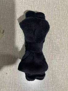 波浪形优雅纯色加厚发箍腕带毛绒发圈花朵发夹粉色配饰返校发型 - 黑色 - 查看 15
