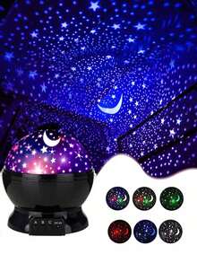 1PC Star Projector Night Light, Moon & Stars Projector Lamp, 360 Degree Rotation, Cosmos Starry Projector Table Lamp For Bedroom Party Decoration Birthday Gift - ضوء النجوم - مشاهدة 3