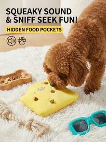 PETSIN 1 Juguete de entrenamiento para perros con sonido, simulación de queso amarillo, rompecabezas de olfateo y escondite de alimentos, adecuado para perros Teddy y perros pequeños - Multicolor - Ver 2