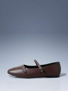 CUCCOO GRLICON Women's Buckle Design Casual Fashionable Flat Sandals Valentine's Day - dark brown - View 3