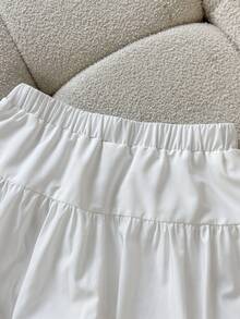 Resyla 独特设计的泡泡裙，新款蝴蝶结系腰花卉半身裙，女士款 - 白色 - 查看 3