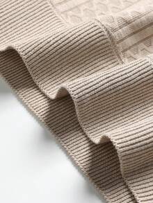 Manfinity CityGents Men's Textured Polo Collar Short Sleeve Casual Knit Top