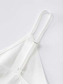 SHEIN Franclia Women's Fashionable Casual Commuter Daily Office Metal Buckle Camisole Top, Spring/Summer White Elegant Top Strappy Top - White - View 5