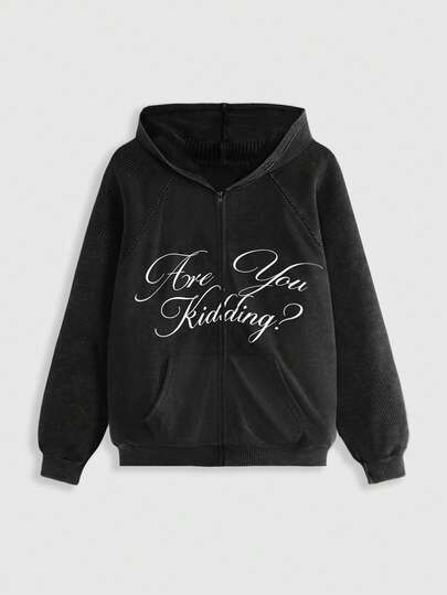 ROMWE Avant Women's Casual Letter Print Sweatshirt