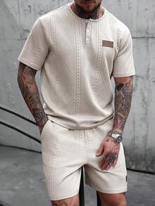 Manfinity CasualCool 男士T恤套装 - 卡其色 - 查看 1